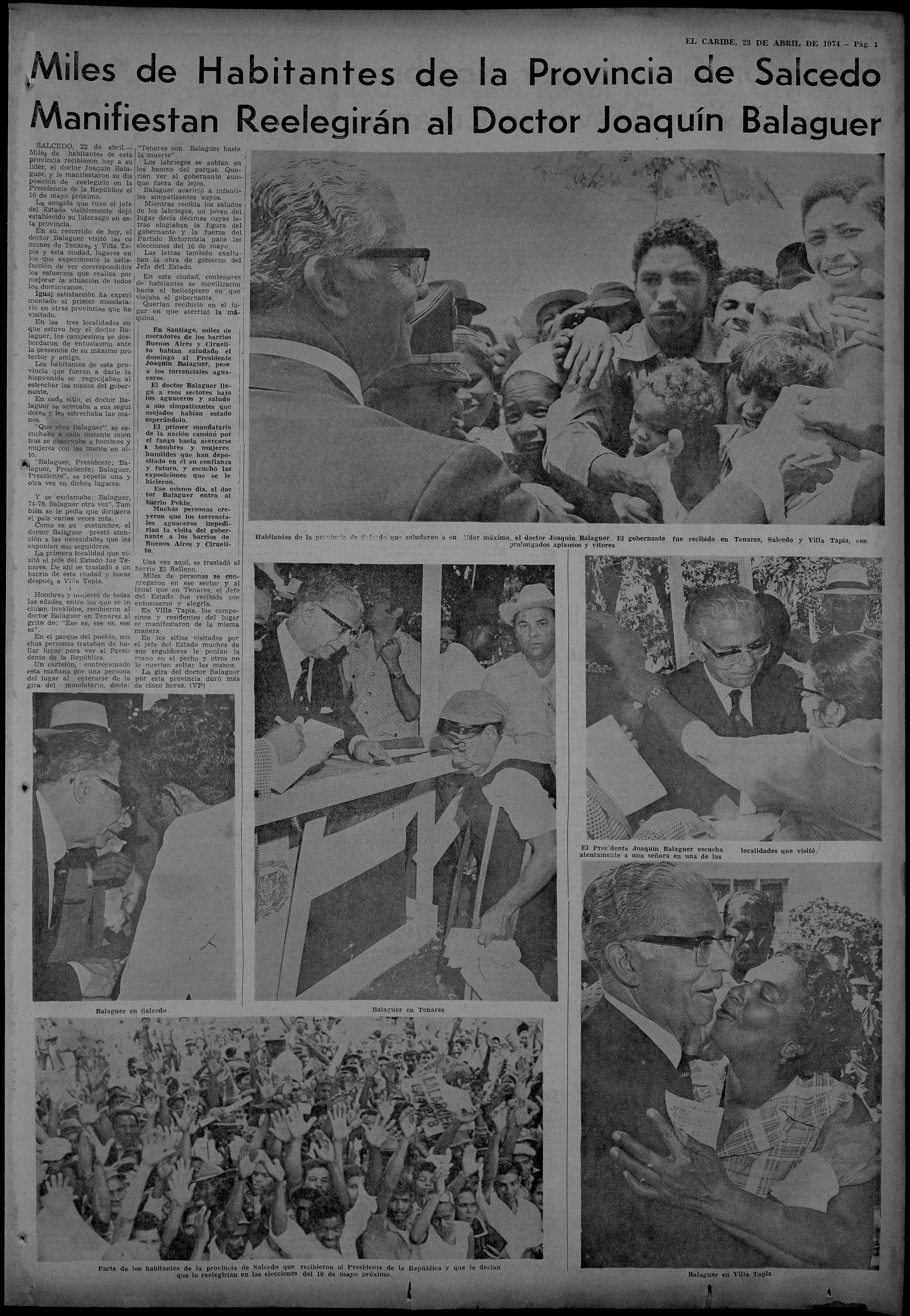 La reelección de Balaguer en 1974